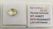 4.04/CT Natural Yellow Sapphire With Govt Lab Certificate-12377D50192